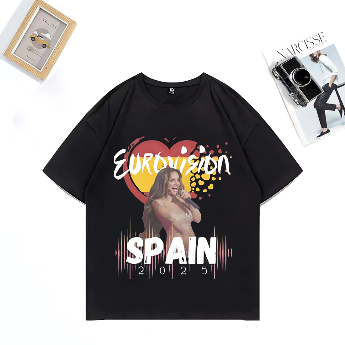 

Eurovision 2025 Event Spain Unisex T-Shirt Men Woman's Hip Hop streetwear vintage t-shirts Fashion short sleeve 100% Cotton Tees
