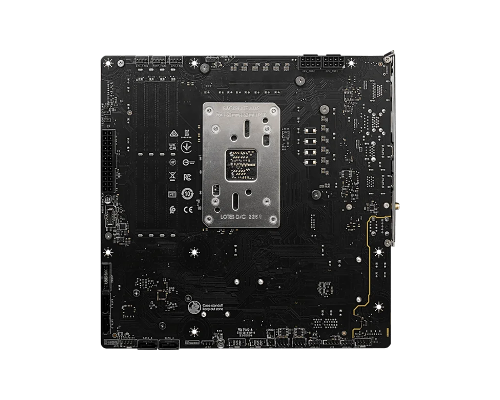 اللوحة الأم MSI B650 B650M PROJECT ZERO AM5 DDR4 256GB Wi-Fi 6E M.2 تدعم Ryzen 9 7900 8700G 7600 8600 9600 8400F mATX