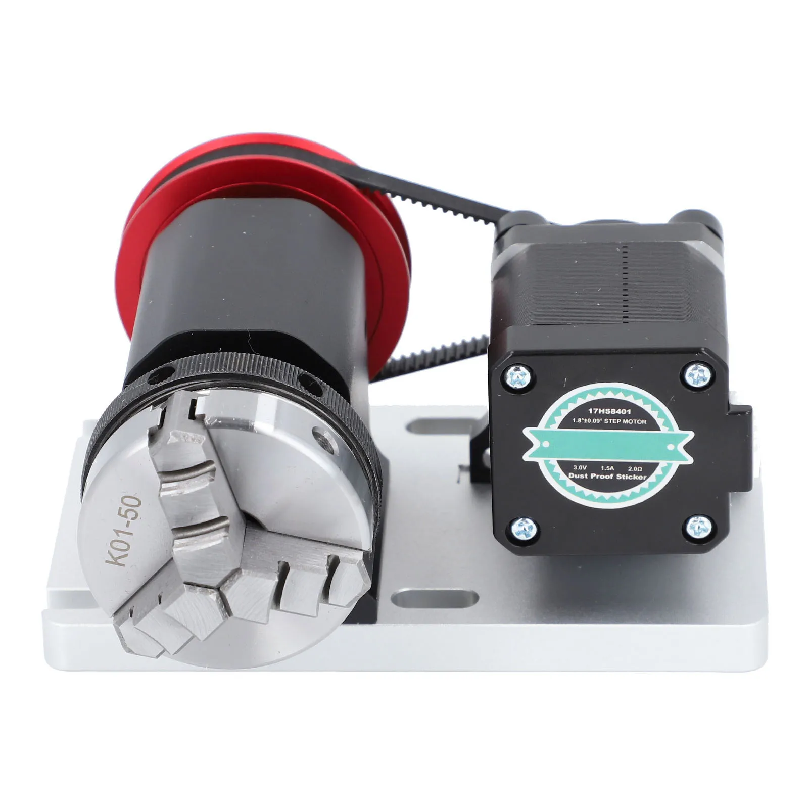 CNC Rotary Module Kit CNC Rotating Module 4:1 Belt Reduction Ratio Rust Prevention 4-60mm Diameter Chuck for Engraving Machine