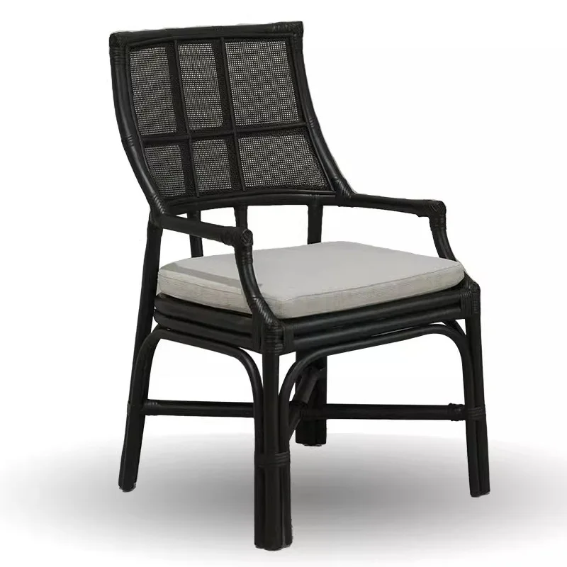 

Natural rattan leisure chair dining chair single home living room homestay home designer