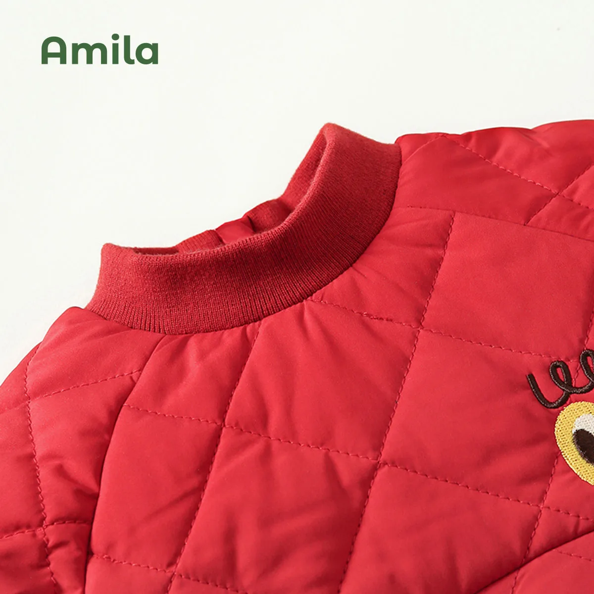 Amila Children\'s Clothing For Girls 2024 Breathable Material New Cute Red Long  Sleeves Cotton Clothes For Baby Childs