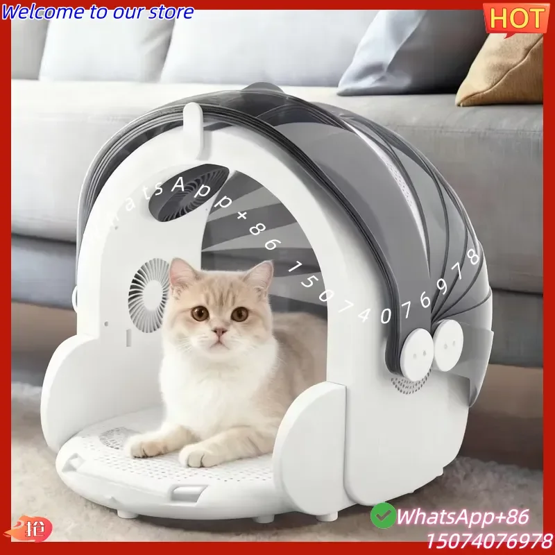 2026 Smart Large Capacity Hair Dryer Box with 8 Fans & 360° Airflow Circulation & 4-speed Settings for All Cats and Small