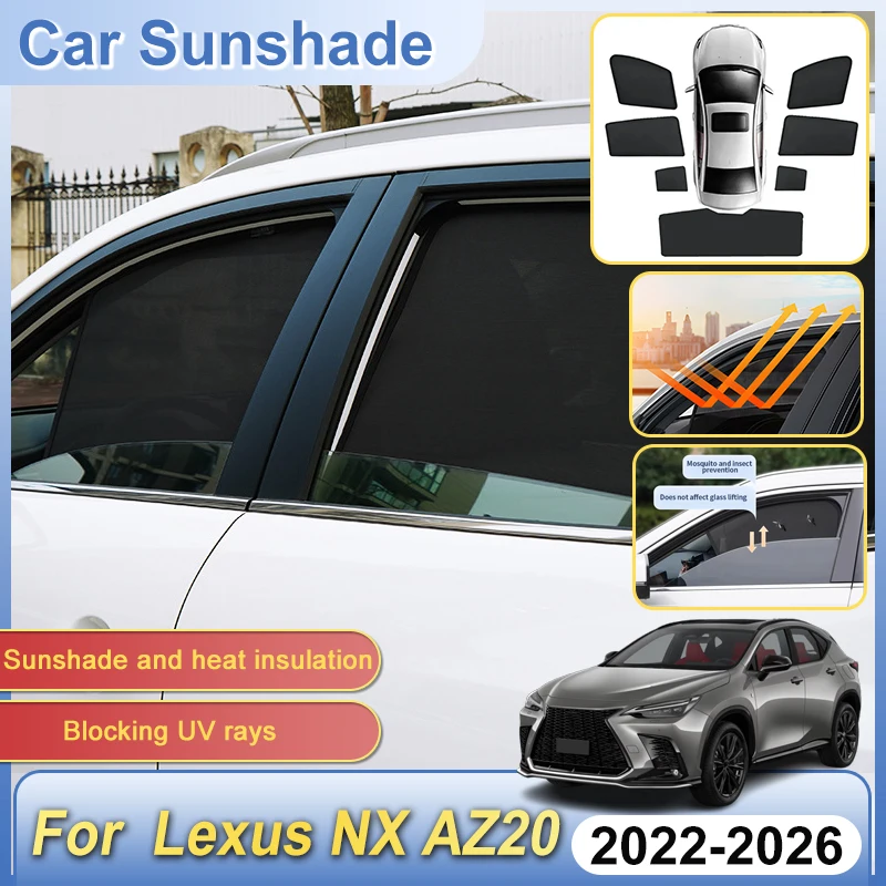 

Magnetic Mesh Sunshade For Lexus NX 350H AZ20 2025 2022~2026 Accessories Sunscreen Car Window Windshield UV Sun Shade Visor Part