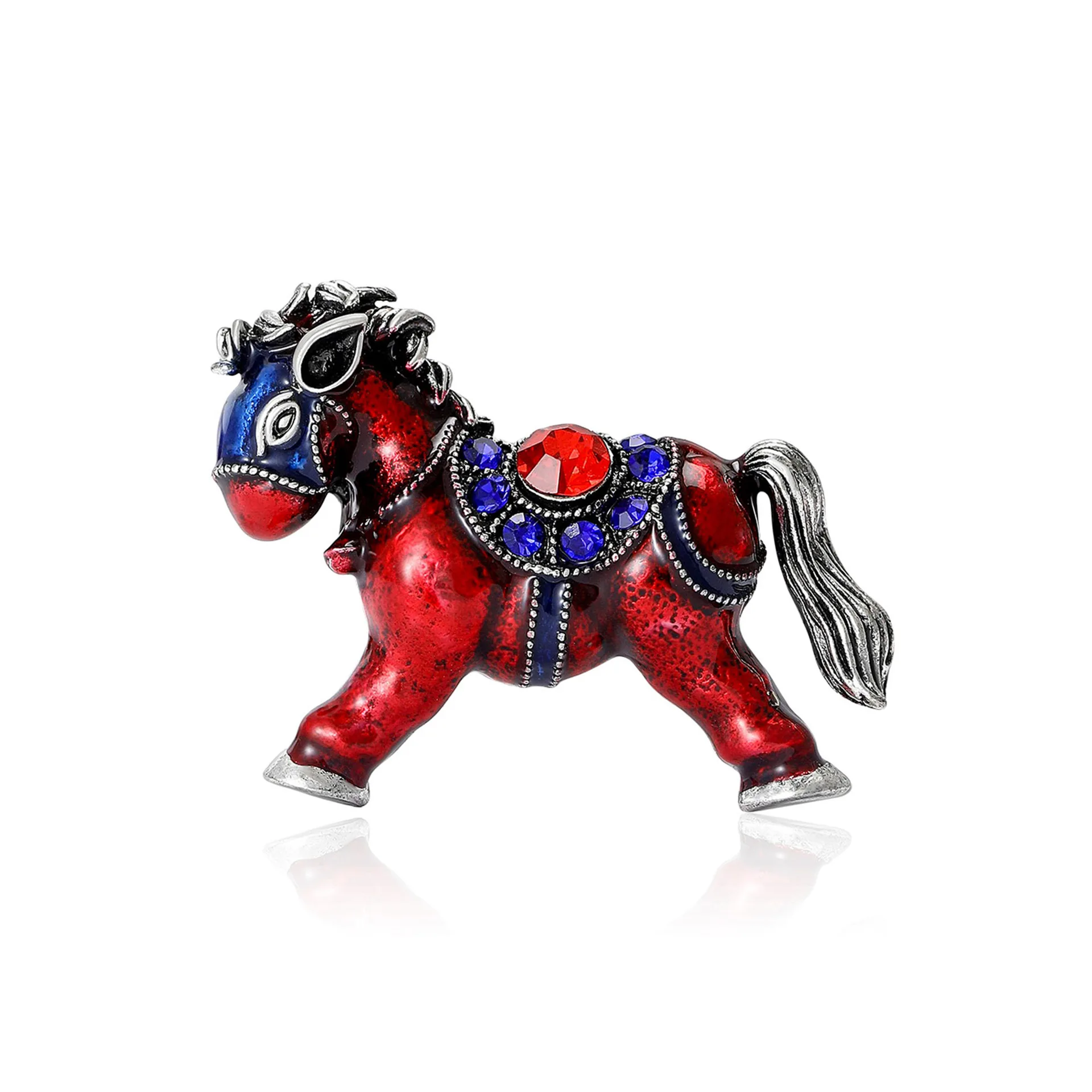 

Creative Retro Oil-Drip Pony Animal Brooch, Women's And Men's 2-color Event Party Backpack Decoration Clothing Accessory