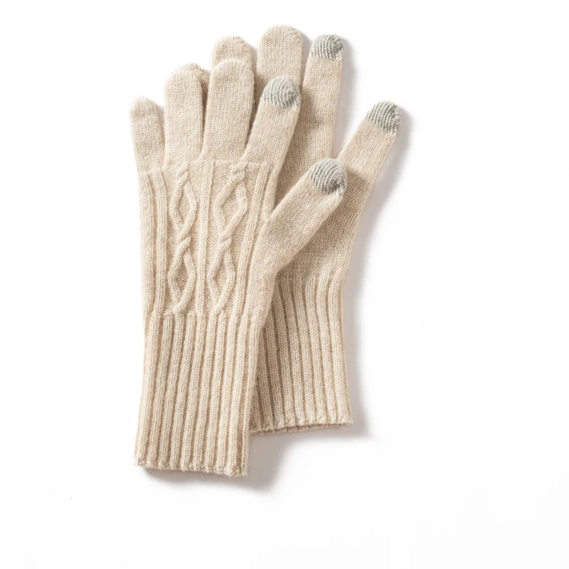 Hot selling new unisex gloves, warm and comfortable, cashmere knitted winter gloves for men and women WOTEEWS brand  polychrome