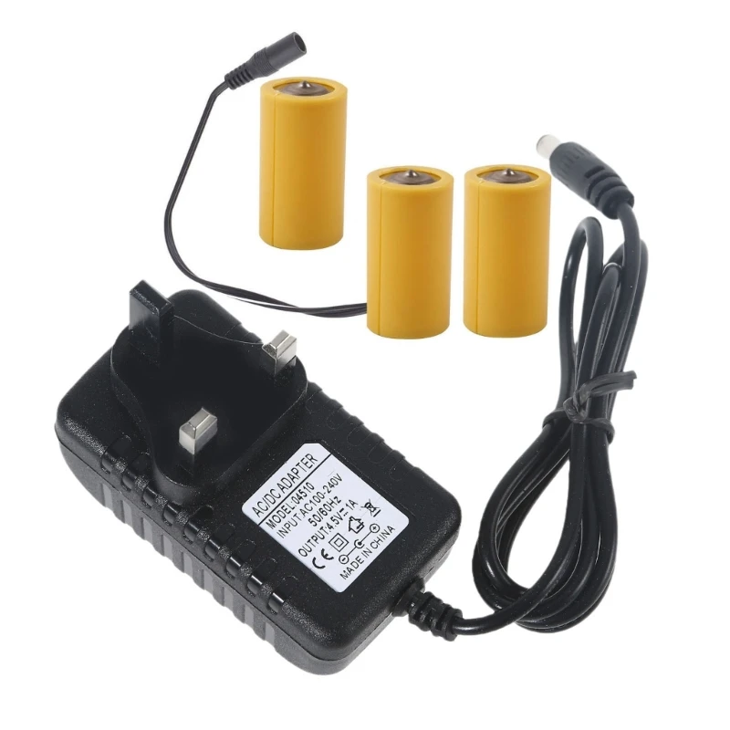 5asd 1 Set LR14 C Batterie -Eliminatoren Kabel mit Netzteiladapter 4,5 V1A Ausgang