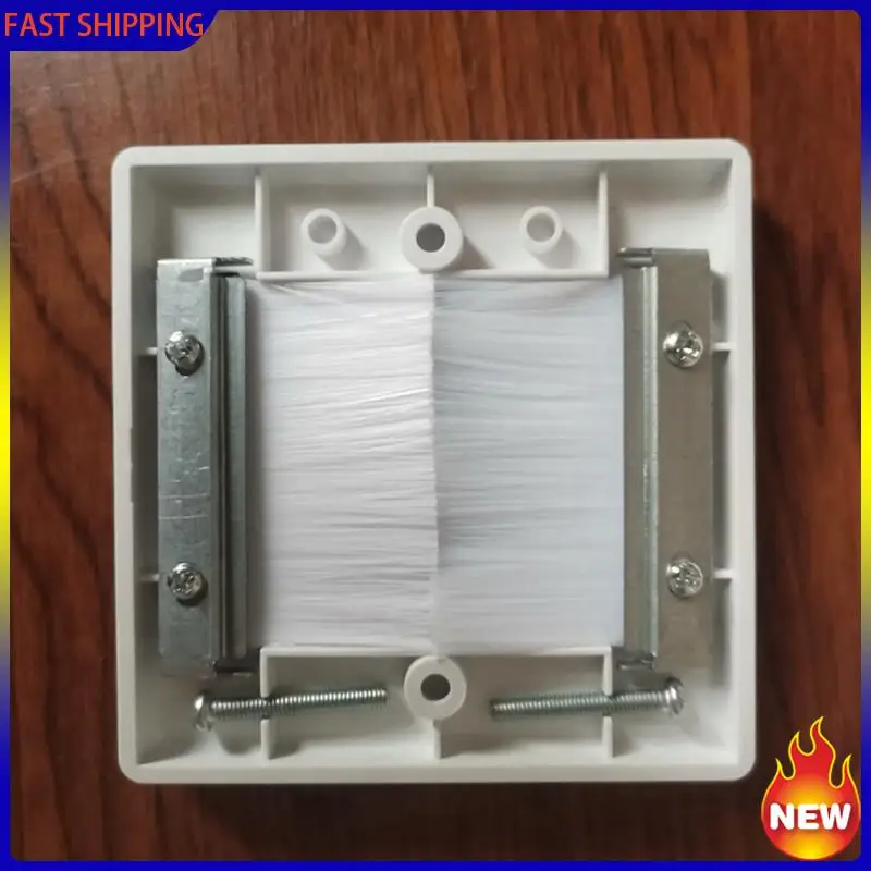

Especial 6Pcs Flush Brush Wall Plate Brush Single 1 Gang Wall Outlet Cable Entry Plate Tidy Mount Face Plate Wall Plate White