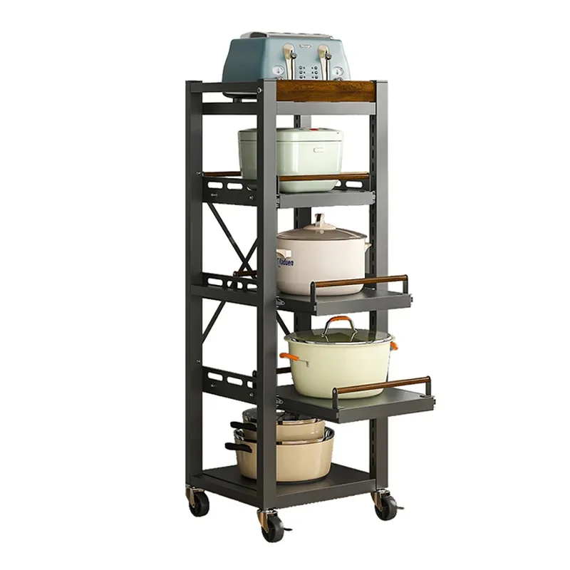 

Floor-to-ceiling kitchen rack, household pot storage rack, guardrail, anti-drop pot rack