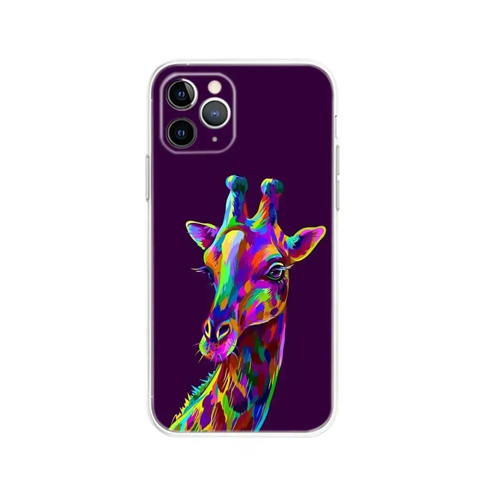 حافظة هاتف على شكل حيوانات ملونة للحياة البرية لهاتف آيفون 17,16,15,14,13,12, Mini,11,Pro,Max,Plus,Air,X,XR,XS,8,SE,2020, غطاء شفاف #5