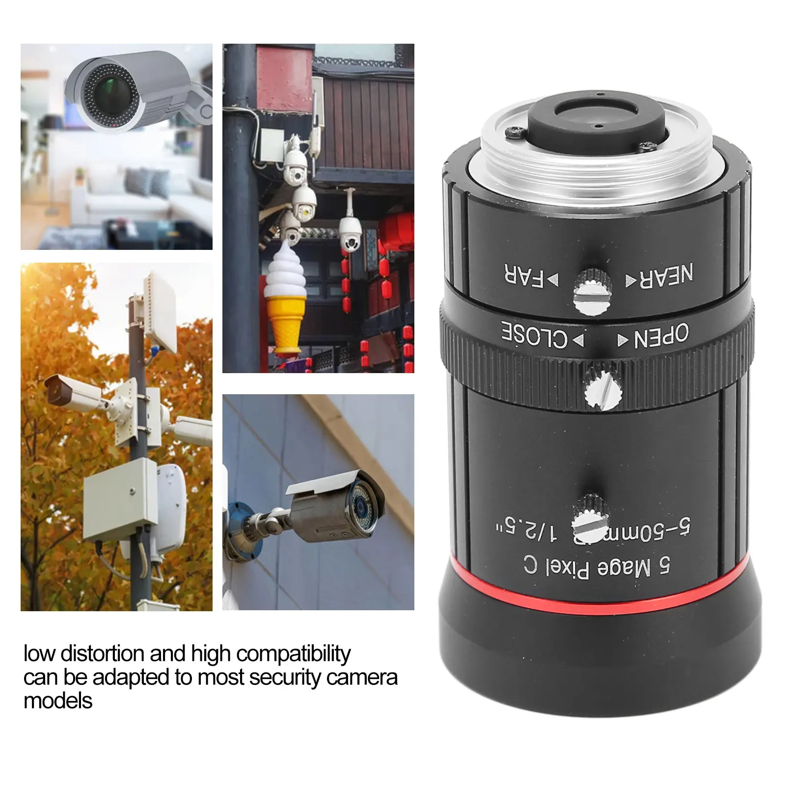 

Объектив с ручной диафрагмой, зум-объектив для камеры, 5‐50 мм, фокусное расстояние 5 МП, крепление C, ручная диафрагма, высокое разрешение для промышленной камеры