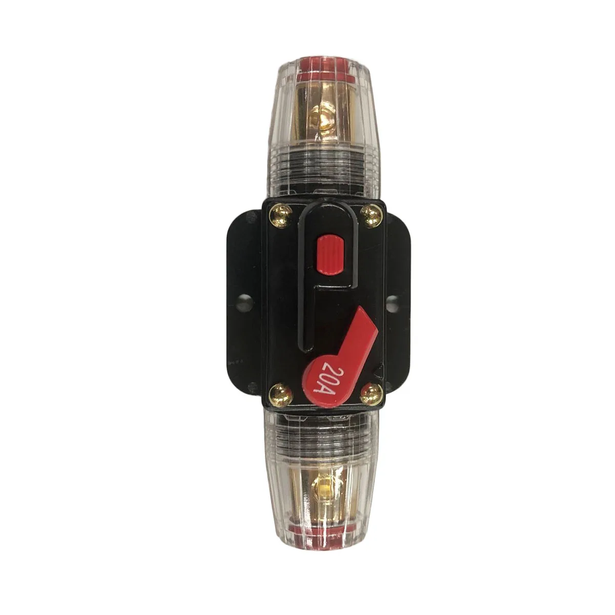 

20a Circuit Breaker Reset Fuse Holder Waterproof Auto Car Stereo Protection Device Inline Inverter for Audio Video System Marine