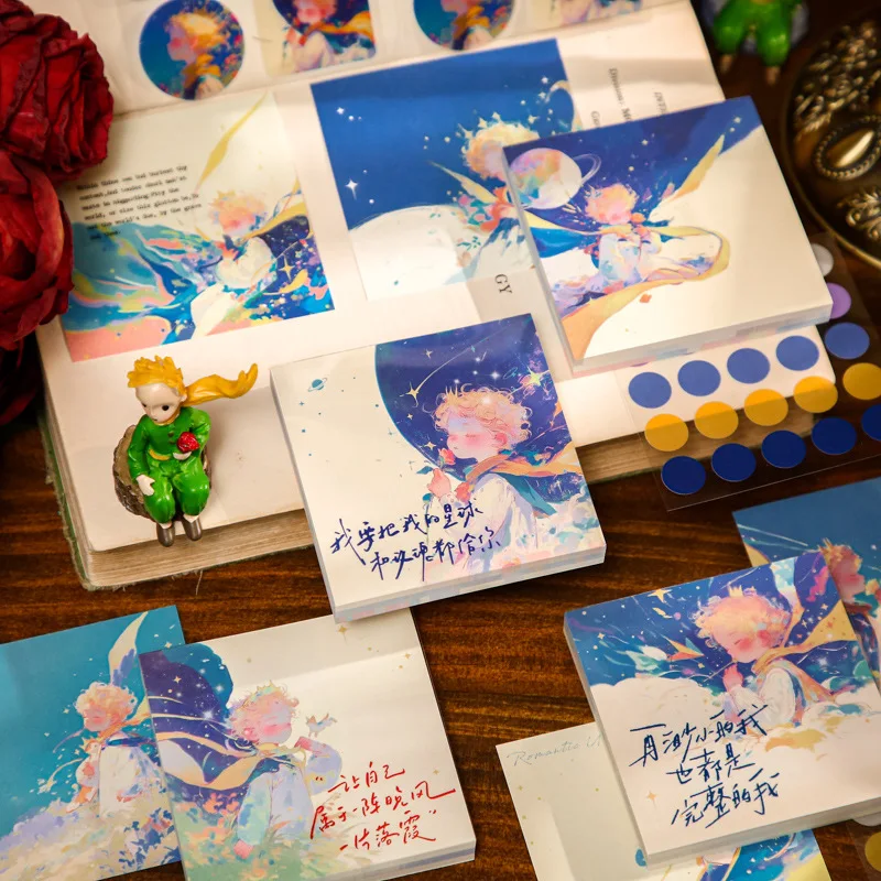 

Art Oil Painting Style Notepad School Office Illustration Note Memo Writing High-quality Notes Lovers Gift Notes Stickers