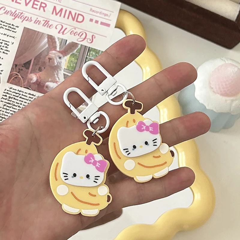 Cute Cartoon Fruit Banana Sanrio Hello Kitty Acrylic Pendant Keychain Backpack Decoration Car Pendant Jewelry Accessories Gifts