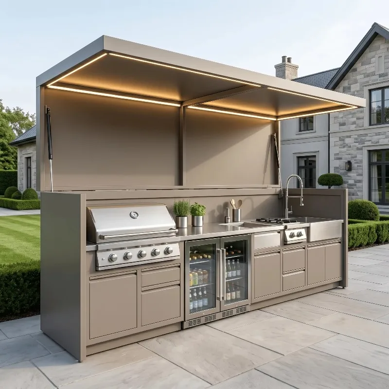 mildew-proof stainless steel outdoor kitchen outdoor entertainment villa cool color outdoor barbecue kitchen