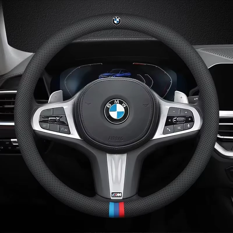 

Для BMW M серии 7 G11 G70 X7 G07 серии 5 G30 G60 I3 3 серии X3 I7 IX3 Автомобильный противоскользящий кожаный чехол на руль Аксессуары