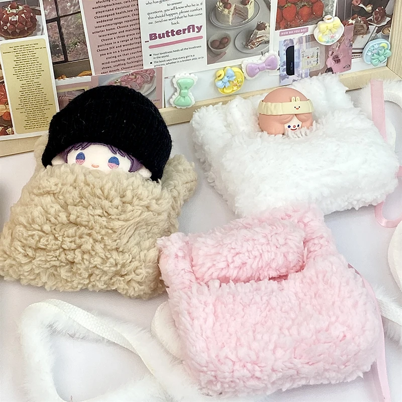 

10CM Doll Soft Bed Doll Bedding Quilt Pillow Doll Sleeping Bag Doll Accessories DIY Toy