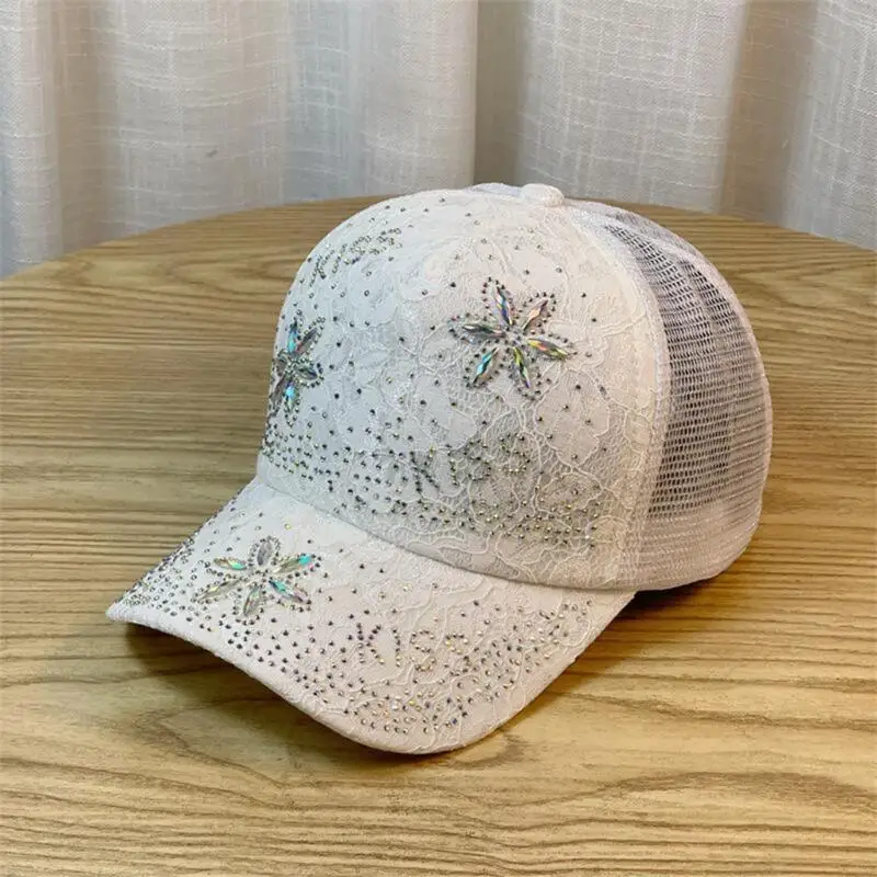 C71F قبعات البيسبول الكبار للسفر جمع Sunproof فتاة قبعة الدانتيل نمط قبعة #2