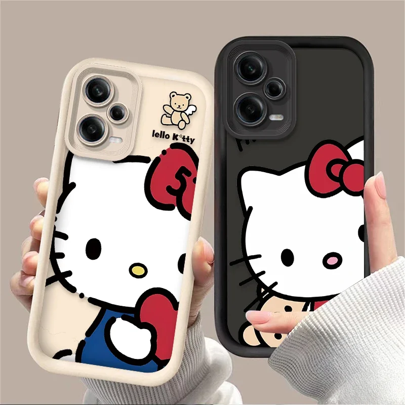 かわいい漫画風ハローキティケース Xiaomi Redmi A5 A4 A3 A3X A2 A1 Plus 13X Redmi K80 Ultra K70 K70E K60 K60E K50 K40 K40S K30用