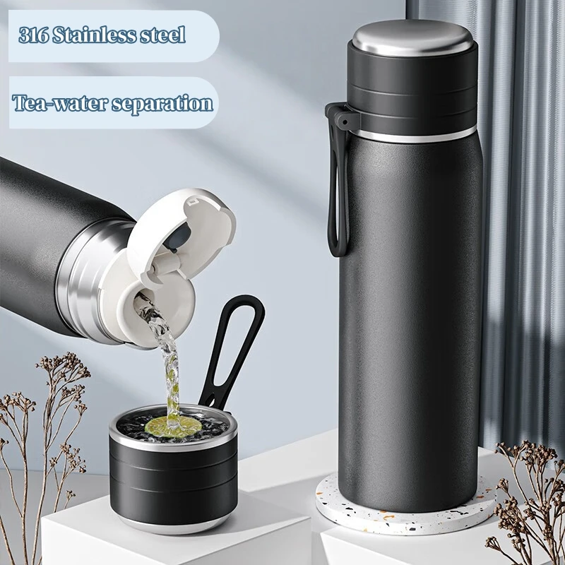 

Stainless Steel Insulated Water Bottle with Hand Rope BPA-Free Thermal Water Bottle Thermos Bottle Keep Cold and Hot Coffee Mug