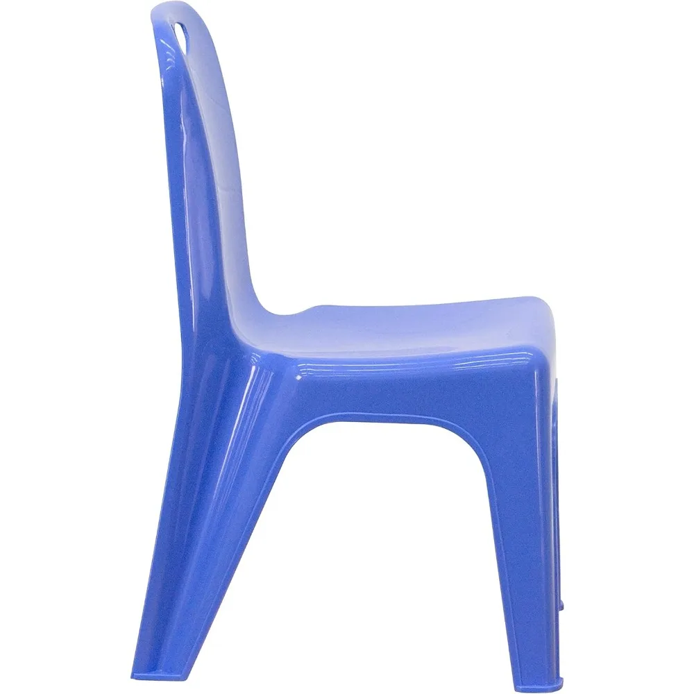 Sillas escolares apilables de plástico con asas para aula, oficina, sala de espera, altura de asiento de 11 pulgadas, color azul, paquete de 4