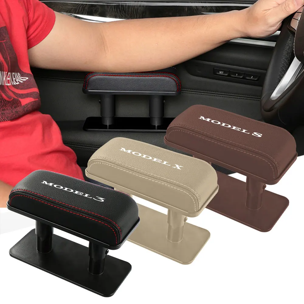 Per Tesla Model 3 X S Y 2022 2014-2023 cuscino per bracciolo per auto cuscino per supporto per gomito in pelle alleviare l\'affaticamento del braccio