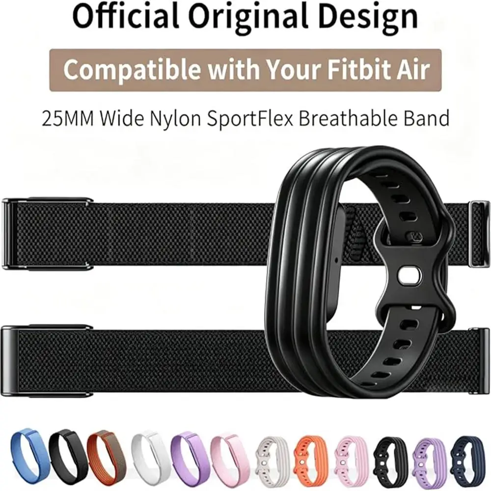 Nylon Band Sport Silicone for Google Fitbit Air Strap Adjustable Breathable Hook Loop Replacement Strap Fitness,Hiking,Running