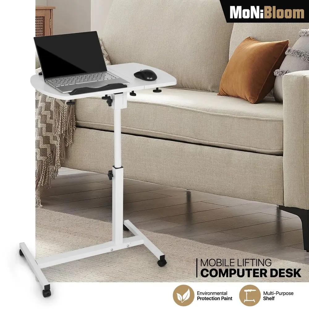 

Lifting Computer Desk, Multifunctional Standing Table, Laptop Cart With Mouse Pad For Small Spaces, Black