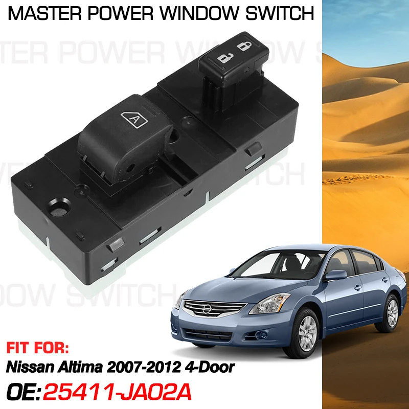 

Car Power Window Switch Master Panel 25411-JA02A 9 Pins For Nissan Altima 2007 2008 2009 2010 2011 2012 4-Door Front Left