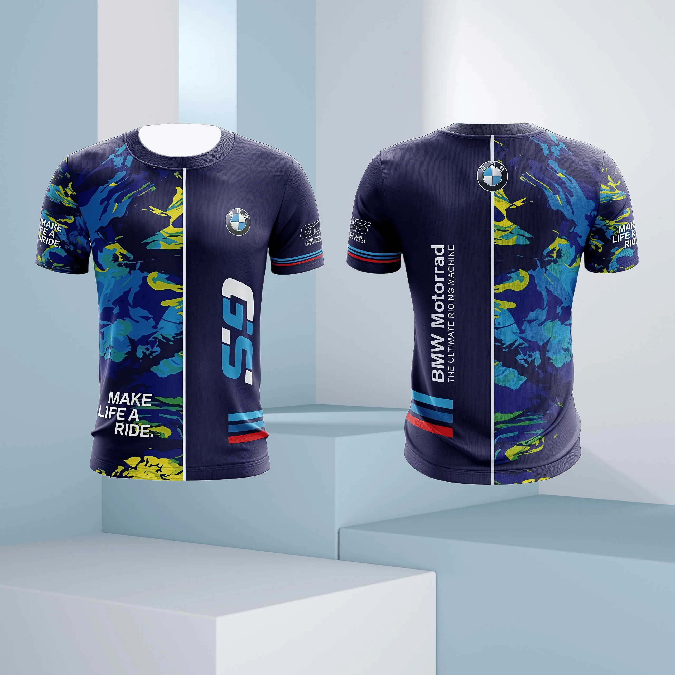 

Best-selling New Product: BMW Men's Motorcycle Short-sleeved T-shirt, A Sporty, Quick-drying, Breathable and Fashionable T-shirt