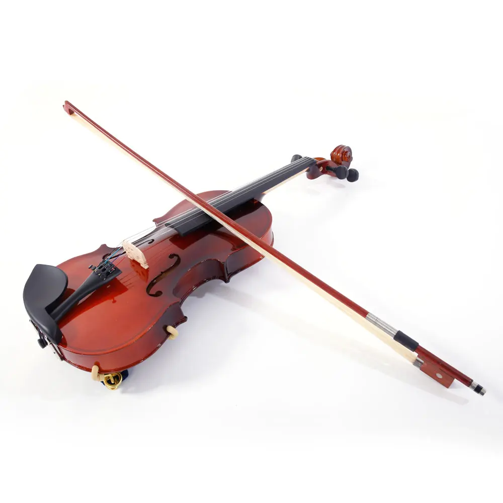 Glarry GV100 1/8 Acoustic Solid Wood Violin Case Bow Rosin Strings Shoulder Rest Tuner Natural