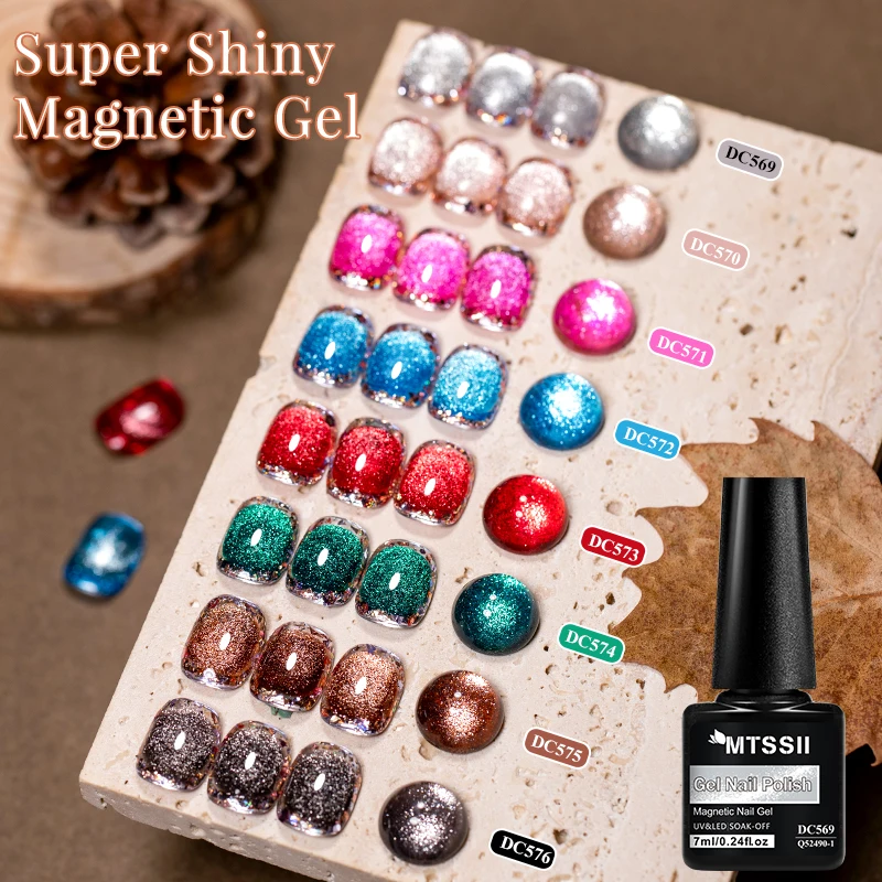 Super Shiny Cat Magnetic Gel Nail Polish Red Glitter Magnetic Gel Semi Permanent Soak Off UV Gel Varnish For Christmas Nails Art