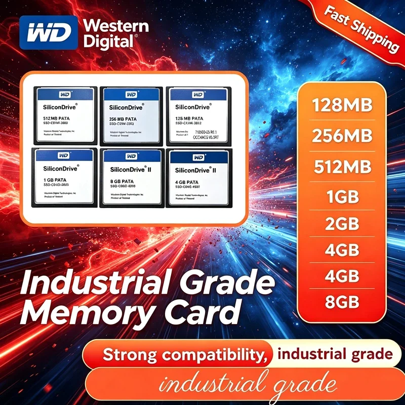 Western Digital WD Industrial Stable CF Memory Compact Flash Card 128MB 256MB 512MB 1GB 2GB 4GB 8GB Equipment Storage