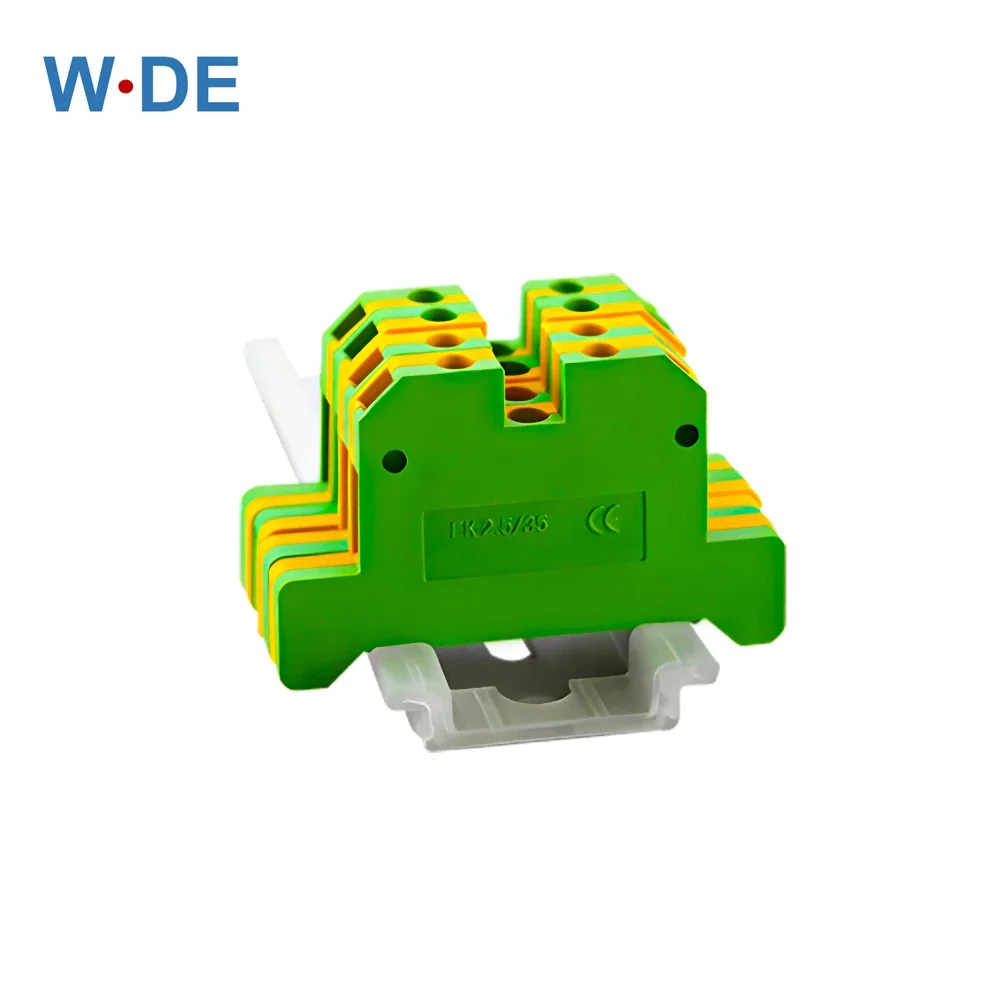 Wire Conductor 10Pcs EK-2.5/35 Connector Ground Screw Connection Din Rail Terminal Blocks EK2.5/35