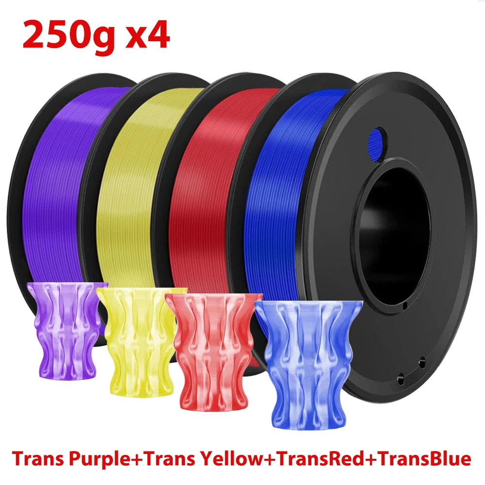 250gx4 PETG transparent 3D Printer Filament Consumables Transparent Red 1.75MM 3D Printing Materials Petg Material 3D Printer