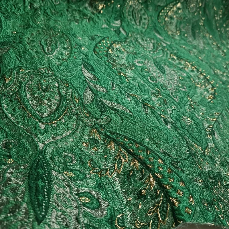 Schitterende paleisstijl Gouden Zijde gemengde stof Jacquard Brokaat textuur reliëf jacquard stof DIY jurk, jas