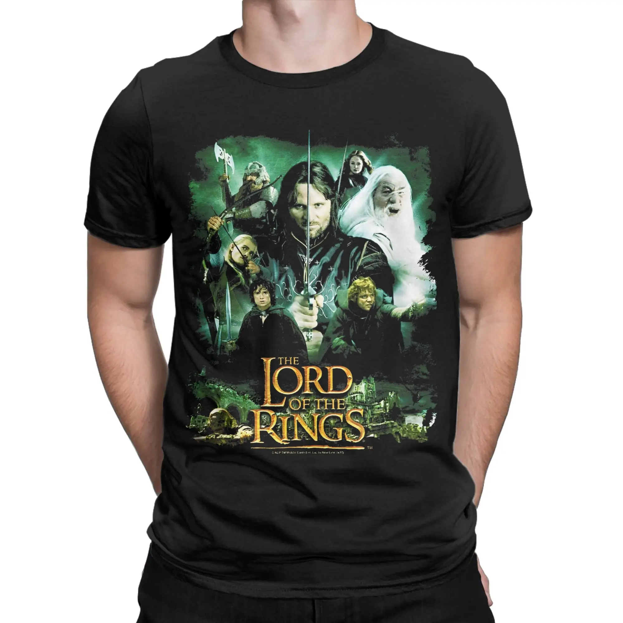 L-Lords Of The R-Rings  Hero Group T Shirt Pure Cotton Clothing Vintage Short Sleeve Crew Neck Tees New Arrival T-Shirts