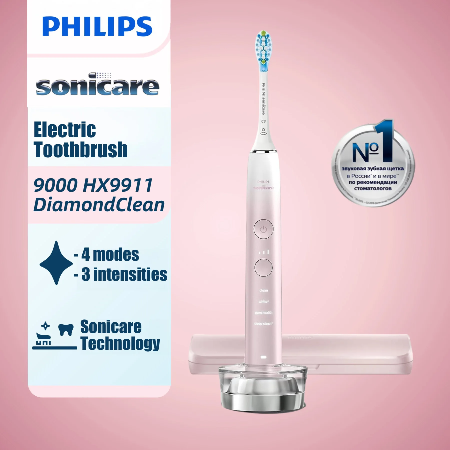 Philips Sonicare Diamond Clean 9000 HX9911 Electric Toothbrush Special set With Bluetooth Connectivity