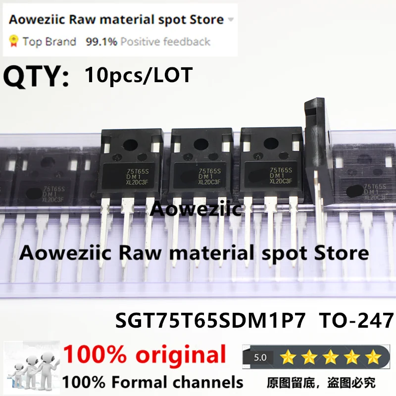 

Aoweziic 2021+ 100% New Imported Original SGT75T65SDM1P7 SGT75T65SDM1 75T65S TO-247 IGBT Power Triode 75A 650V