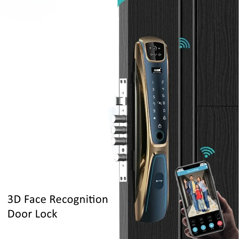 EGFirtor Face Recognition Fingerprint Wifi Smart Door Lock Password IC Card APP Control Key Backup Unlock For Home Apartment