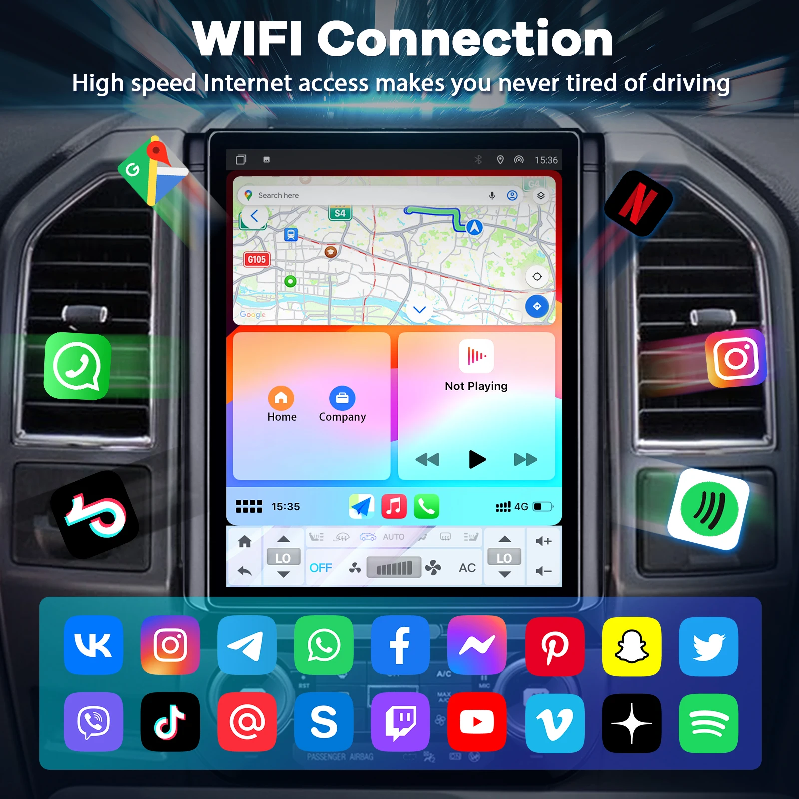 12.1 Inch Tesla Style Radio Screen Accessories Snapdragon 665 for Ford F150 2015-2021 Wireless CarPlay QLED DSP 8+128GB Camera view 3