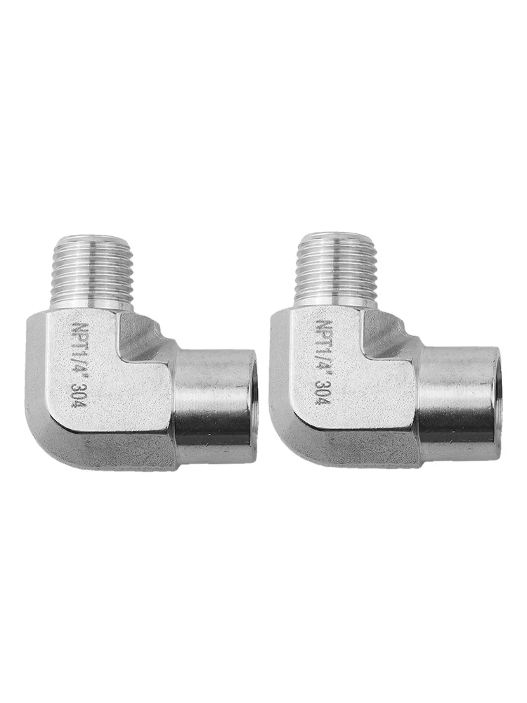 90 Degree Elbow Fitting Set of 2 Made from for forged 304 Stainless Steel for Pipe Connection in Various Industries