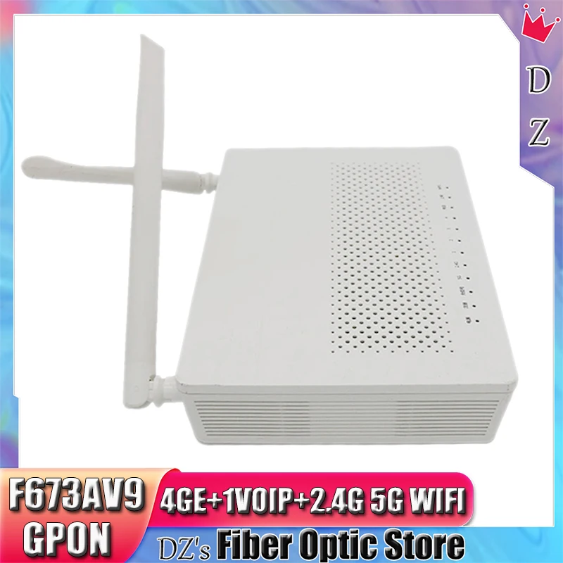 Original Second Hand F673AV9a 4GE 2.4G & 5G Dual Band WIFI GPON Optic Fiber ONU FTTH F673AV9 Fiber Modem ONT English Firmware