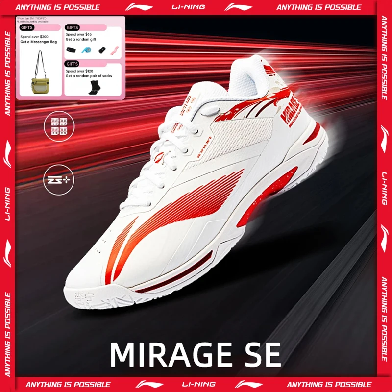 Li-Ning-zapatillas de bádminton MIRAGE SE para hombre y mujer, calzado profesional con absorción de impactos y rebote, cómodas, AYZU021