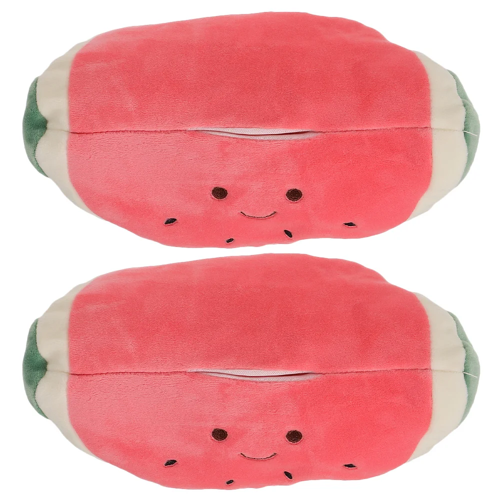 

2pcs Tissue Box Cartoon Fruit Shape Soft Tissue Holder For Car Accessories Women Portable Paper Organizer Compact Funny
