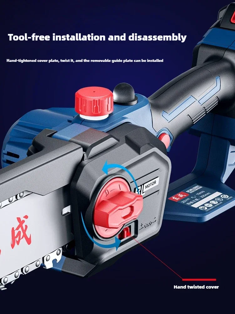 High Power Handheld Lithium Rechargeable Mini Electric Chainsaw for Household Wood Cutting & Logging