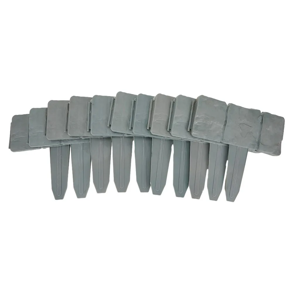 10 Pcs Lawn Edging Imitation Stone Garden Fences Plastic Waterproof Decorative