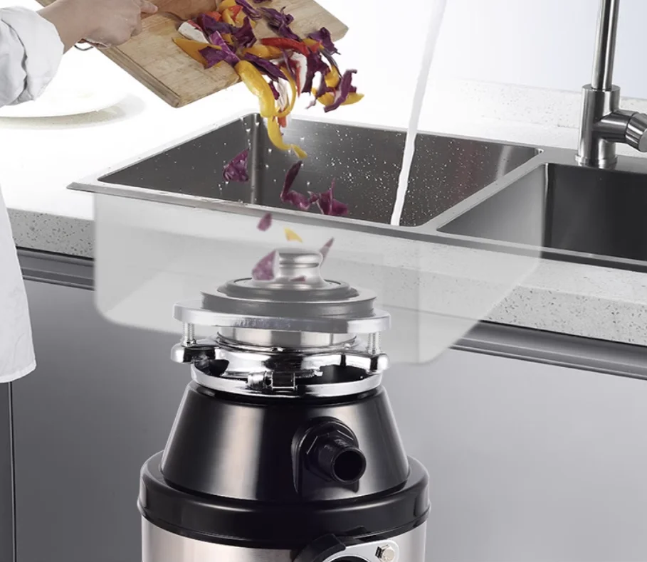 220V Garbage Disposer Kitchen Sewer Kitchen Waste Food Crusher Household Life Disposer Machine Household Crusher AD