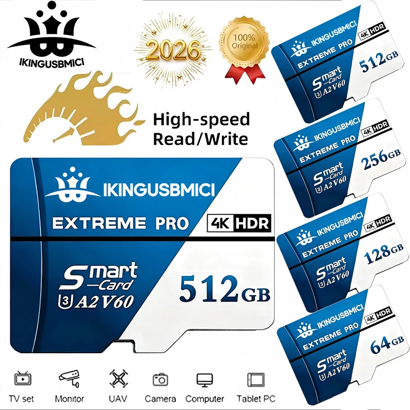 Classic Memory Card 32GB 128GB 64GB 512GB 256GB Micro TF SD Card SD Cards TF Cards for PC/Nintendo Switch/GPS/MP3 Player/Toy