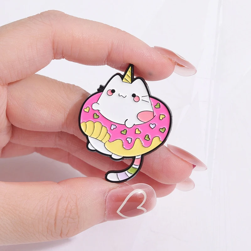 Mermaid Cat Sloth Pines Lapel Badges Cartoon Animal Jewelry Gift for Kids Friends Cute Animals Enamel  Brooch Custom Fun