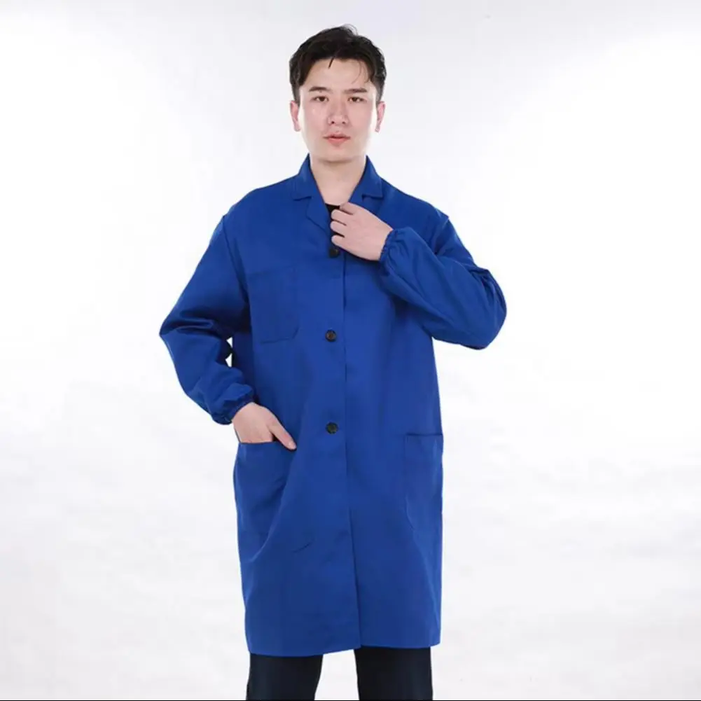 

2025 Work Jacket Professional Work Coat Women Men Lapel Long Sleeve Jacket with Pocket Solid Color Outwear Mid-length Outwear